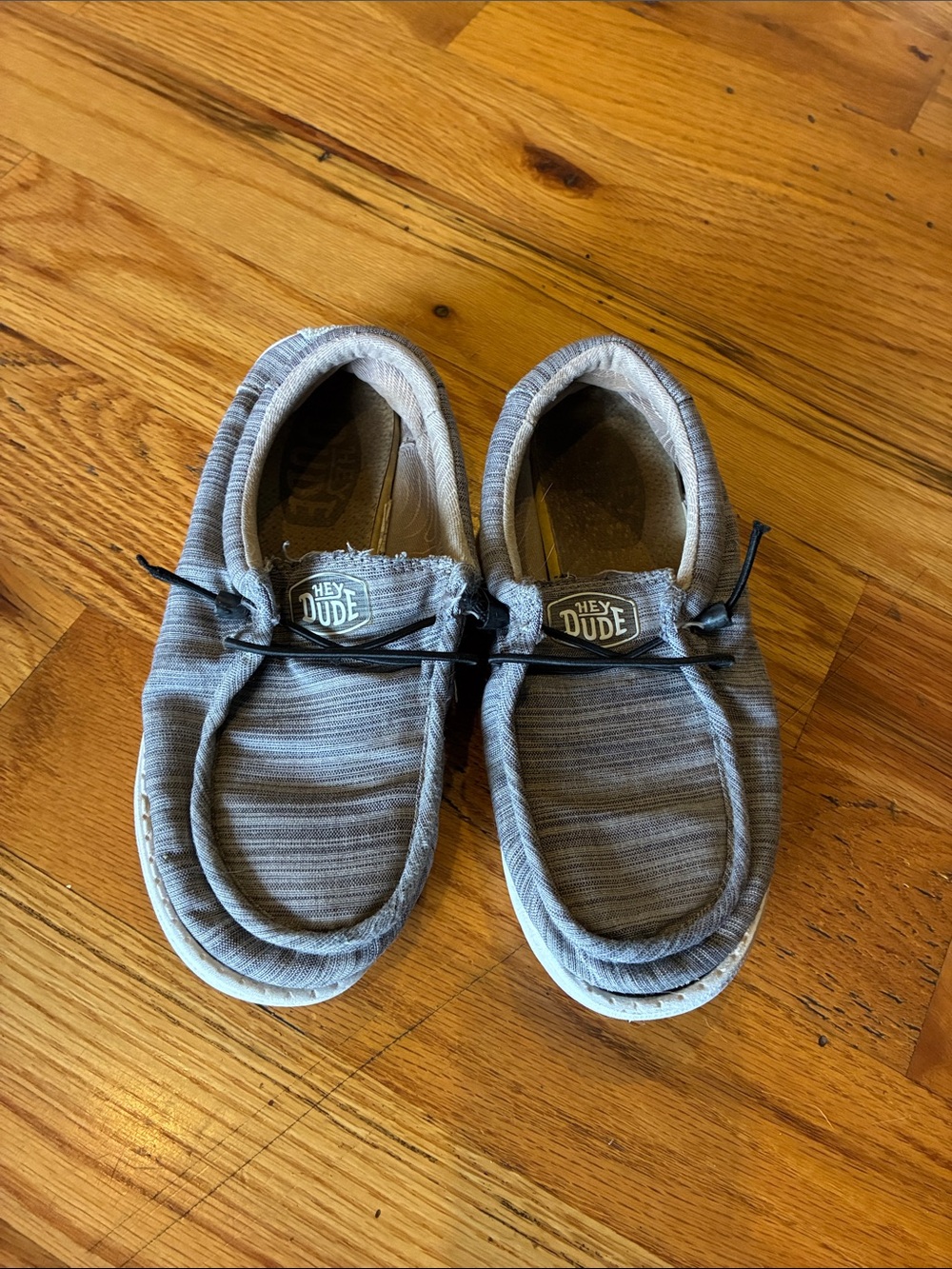 Hey Dude Men’s Striped Gray Slip-On Loafers